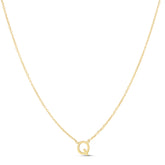 14K Mini Initial Q Necklace
